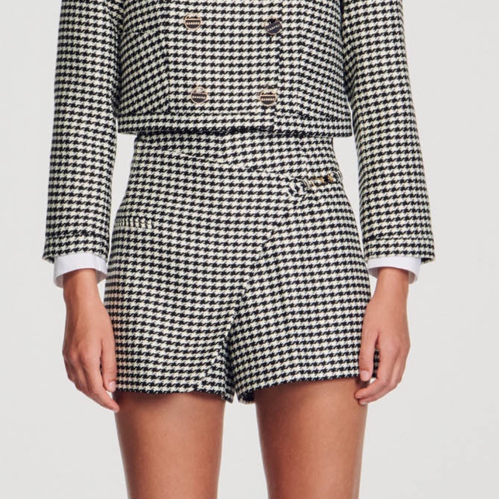 Sandro houndstooth shorts